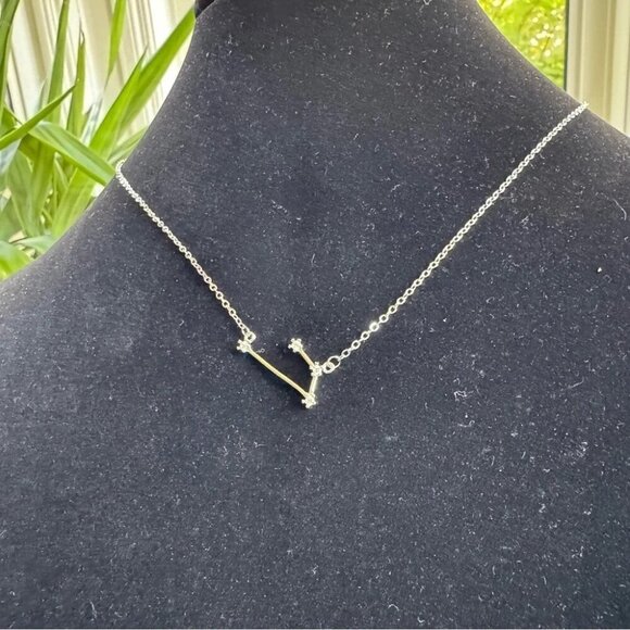 Zodiac Aries 925 Silver Necklace with CZ Accent Stones - Picture 5 of 6